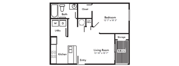 a floor plan of a house with a bedroom and a living room