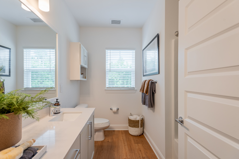 a bathroom with a toilet and a sink and a mirror