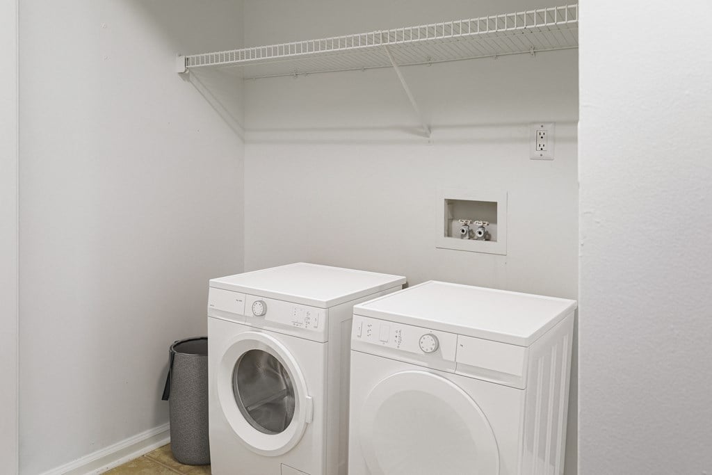 a washer and dryer in a laundry room
