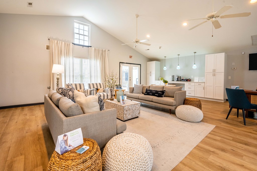 large clubhouse and lounge space