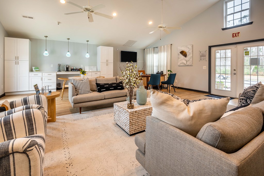 coastal themed clubhouse and lounge