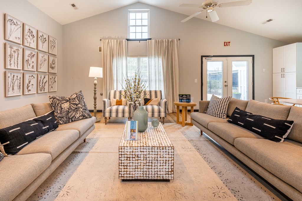 large clubhouse and lounge space