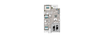 a 3 bedroom floor plan of aqualad condos