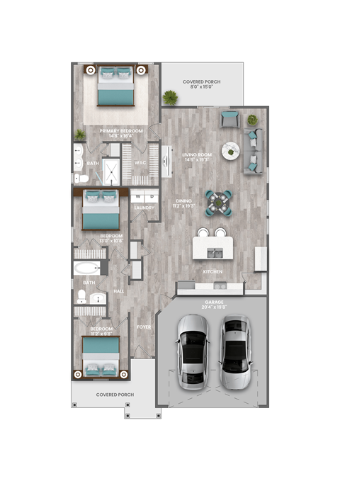 a 3 bedroom floor plan of aqualad condos