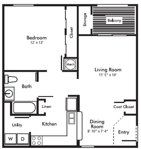 a floor plan of a house with a bedroom and a living room