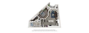 A1 floor plan at 8 West apartments in Greensboro, NC
