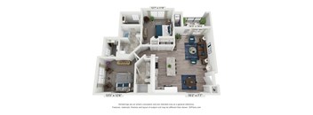 The Creswell is a 2 bedroom, 2 bathroom floor plan at 8 West in Greensboro, NC