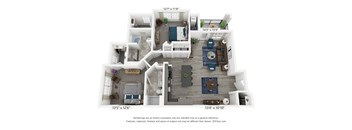 The Chapman is a 2 bedroom, 2 bathroom floor plan at 8 West in Greensboro, NC