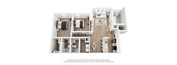 a 3 bedroom floor plan with a bedroom and a living room
