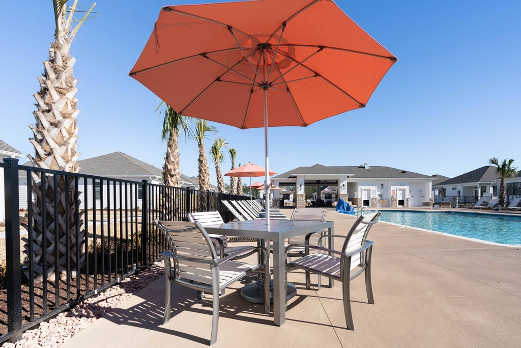 our patio furniture is next to the pool