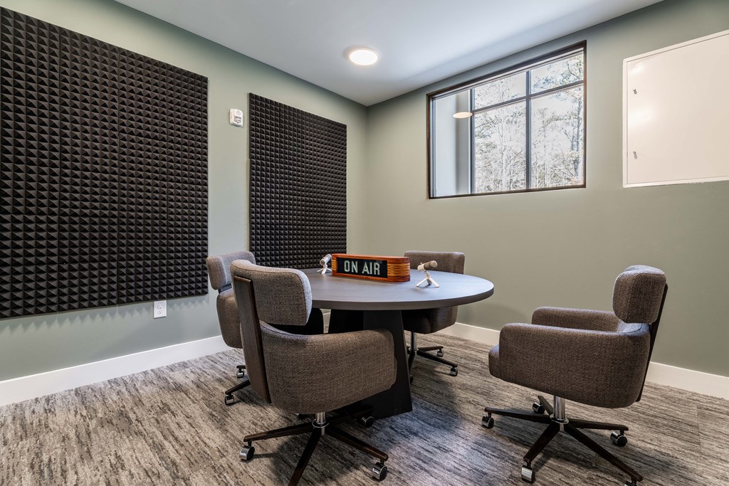 Podcast Room with Equipment to Record Your Very Own Podcast