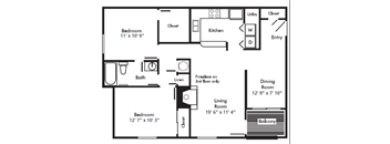 a floor plan of a house with a bedroom and a living room