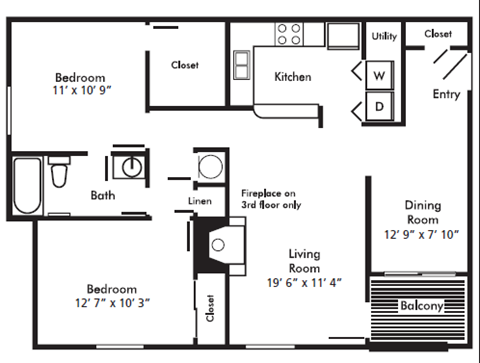a floor plan of a house with a bedroom and a living room