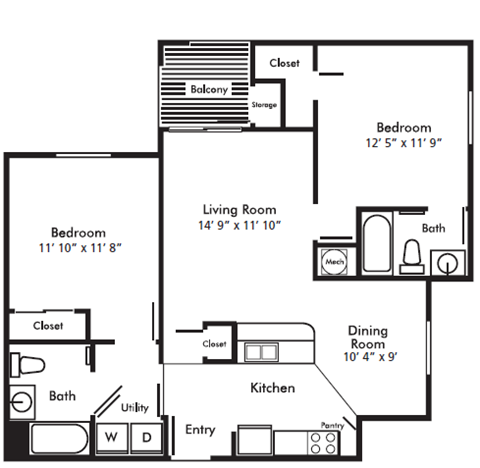 a floor plan of a house with a bedroom and a living room