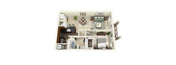 a floor plan of a 1 bedroom apartment