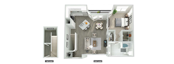 a floor plan of a 1 bedroom apartment