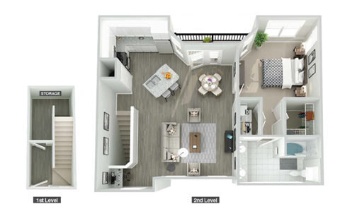 a floor plan of a 1 bedroom apartment