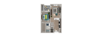 A1 Floor Plan at Crabtree Lakeside in Raleigh, NC