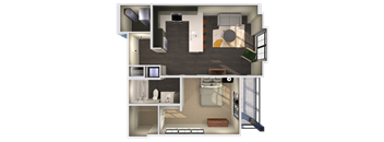 the bungalow floor plan with bedroom and living room