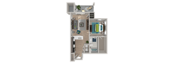 A2 Floor Plan at Crabtree Lakeside in Raleigh, NC