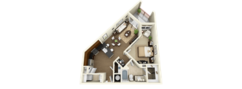 a floor plan of a 1 bedroom apartment