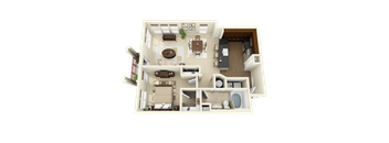 a 3d drawing of the apartment