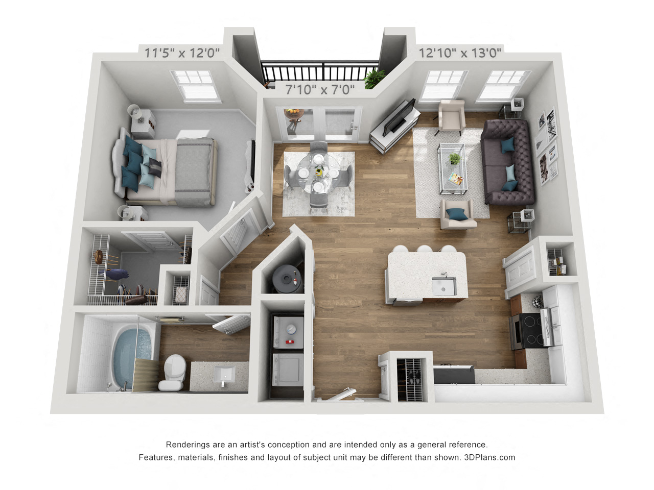 Large 1 bedroom apartment Hawthorne at Parkside