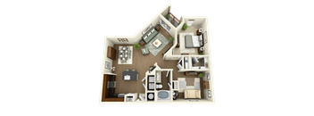a floor plan of a 3 bedroom apartment