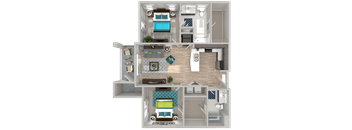 B1 Floor Plan at Crabtree Lakeside in Raleigh, NC