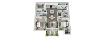 bedroom floor plan an open concept living room and dining area with a fireplace and a balcony with