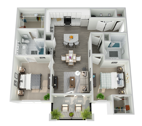 bedroom floor plan an open concept living room and dining area with a fireplace and a balcony with