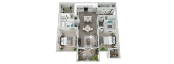 a floor plan of a 3 bedroom apartment at the crossings at white marsh apartments in white marsh