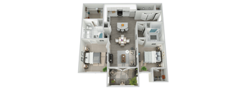 a floor plan of a 3 bedroom apartment at the crossings at white marsh apartments in white marsh