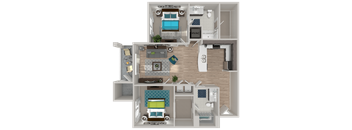 B3 Floor Plan at Crabtree Lakeside in Raleigh, NC