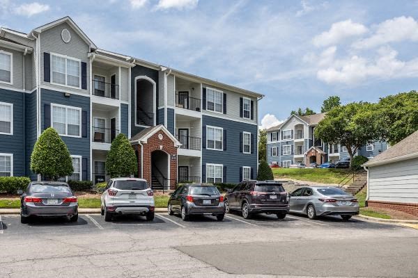 Exterior building views of the belmont from the off street parking area