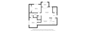 A black and white floor plan of a house with labeled rooms.