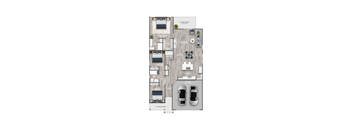 a floor plan of the penetrative units with 2 car garage