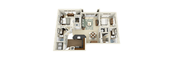 a floor plan of a 3 bedroom apartment