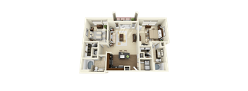 a 3d rendering of the apartment