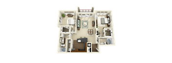 a 3d rendering of the clubhouse floor plan