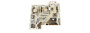 a floor plan of a 3 bedroom apartment