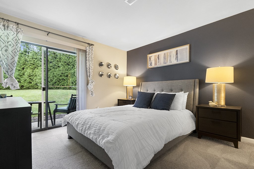 Home Interior Highlight Spacious Bedroom With Walk Out Patio