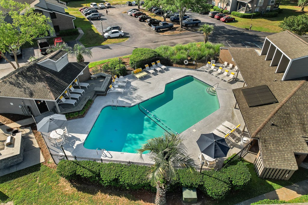 an aerial view of the pool at the resort at longboat key club