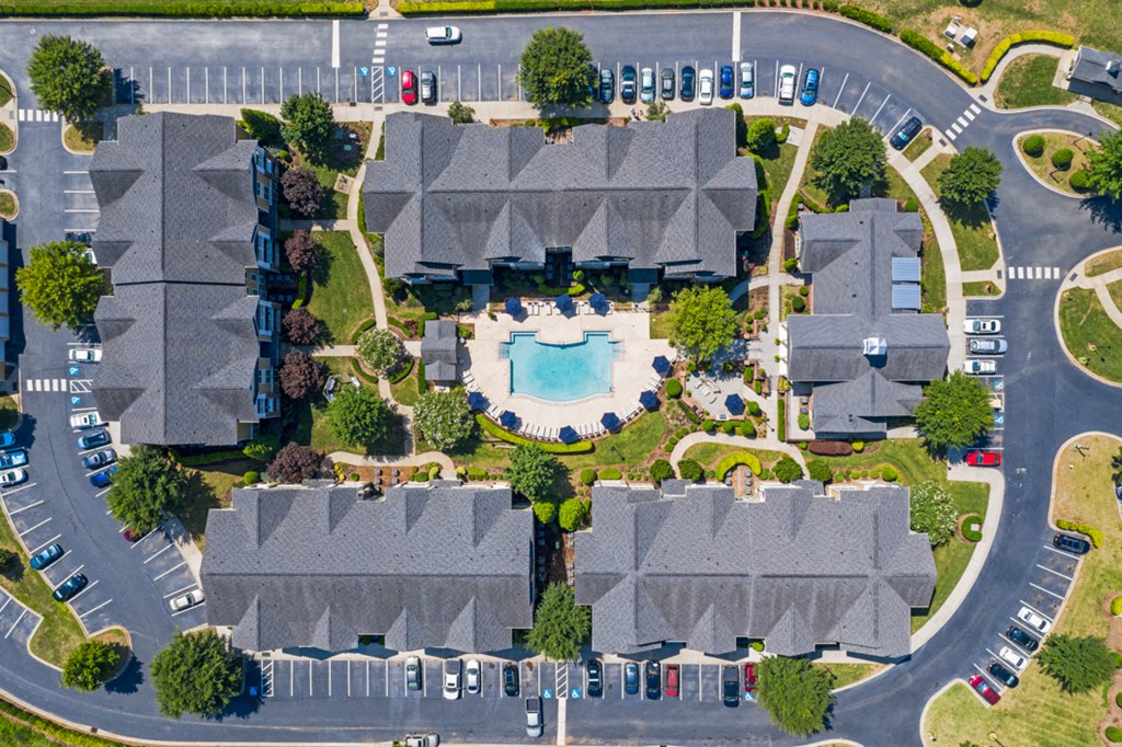 Aerial view of Hawthorne at the Greene