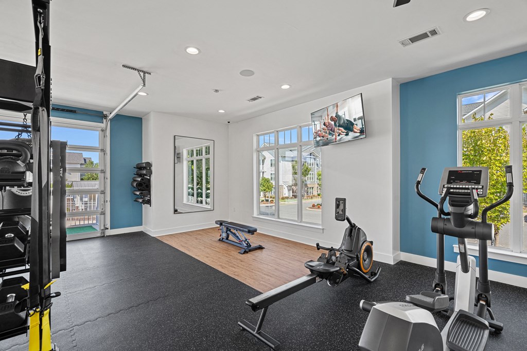 the gym with exercise equipment at 1861 muleshoe road
