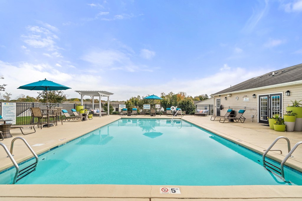 Sparkling Swimming Pool at Hawthorne at the Hall in Rural Hall, NC