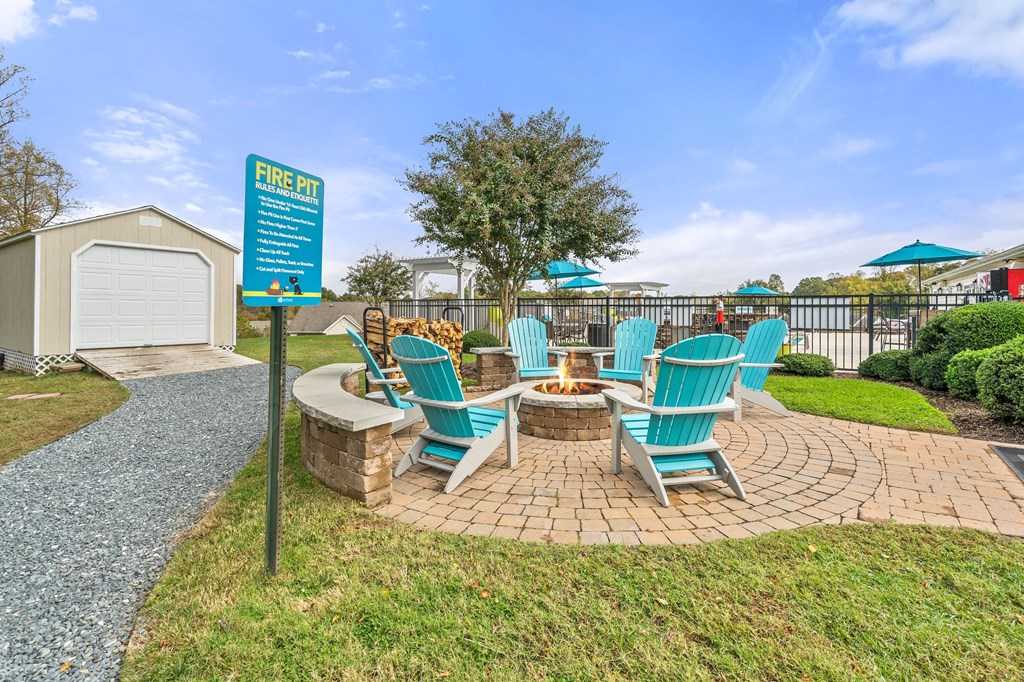 Outdoor Fire Pit at Hawthorne at the Hall in Rural Hall, NC
