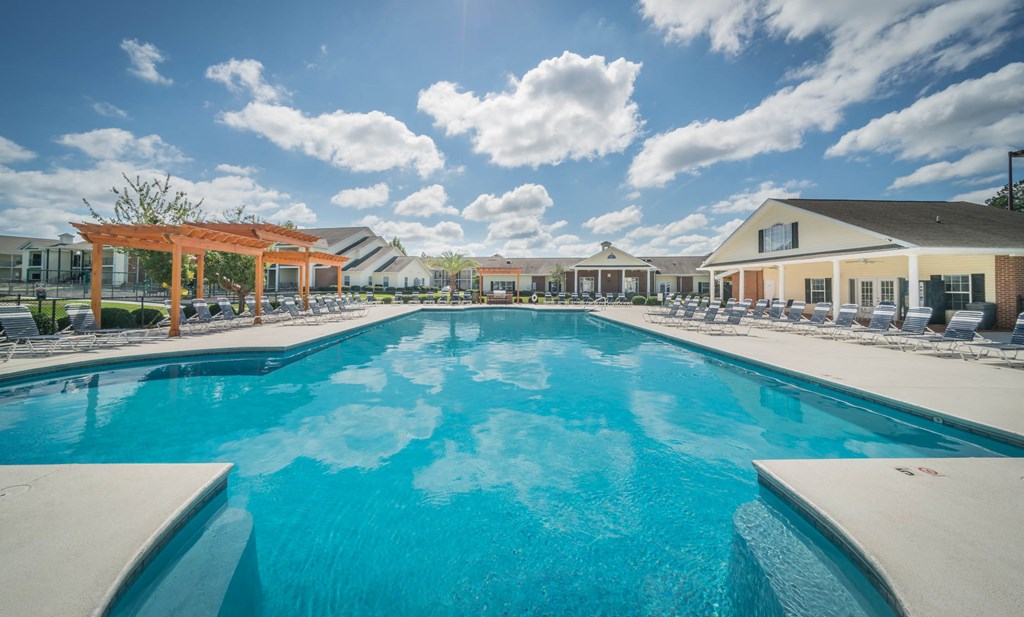 the swimming pool at the apartments for rent