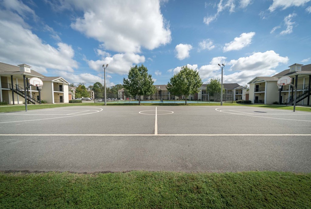 Basketball court outdoors