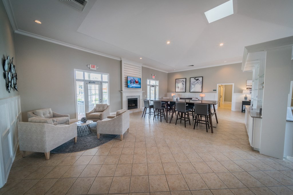 Interior clubhouse seating areas